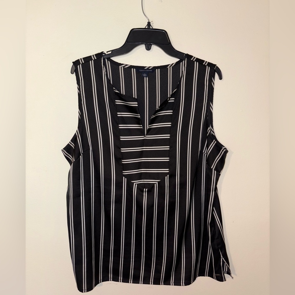 Tommy Hilfiger Split Neck Blouse Top Size XL